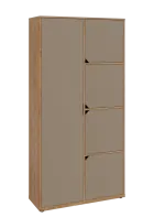 KSR6-82 L skříň šatní, 1x výsuvné ramínko, 4x dvířka, 2053x1022x400 mm, provedení levé, dub lite/lat